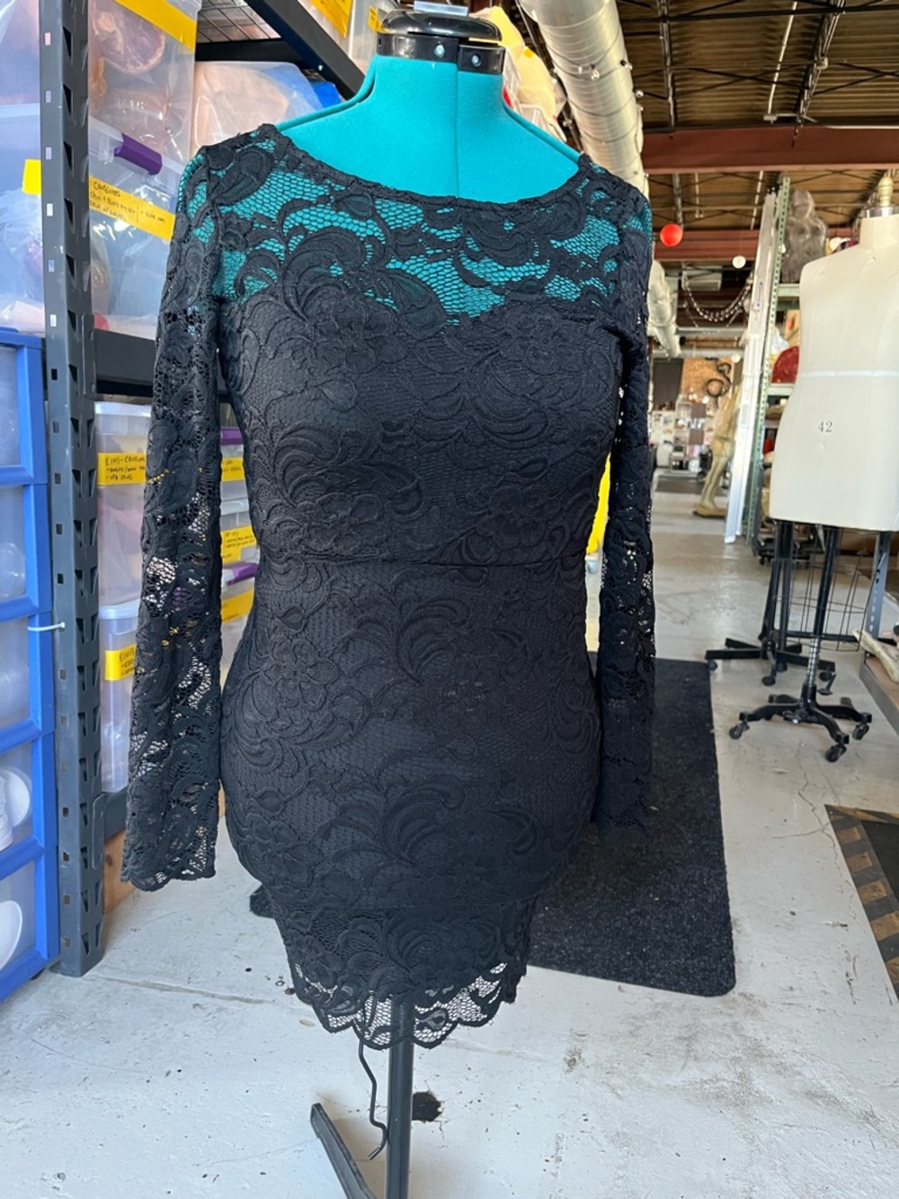 H&M Black Long-Sleeve Lace Dress
